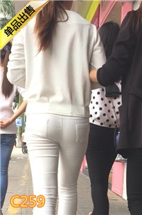 白色紧身裤翘臀小妹[684M] 编号：C259